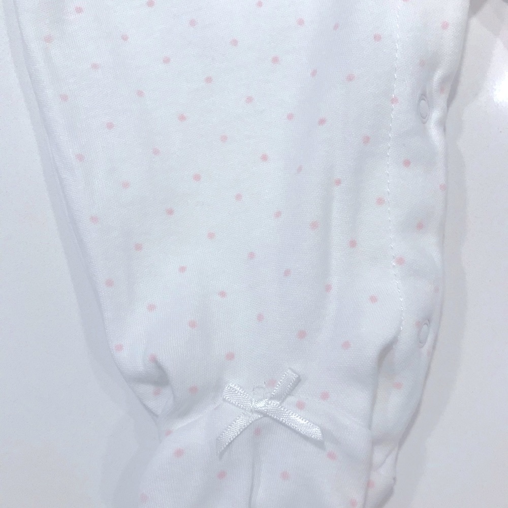 NWOT 2 piece baby girl 100% Cotton pink and white matching set - Picture 3 of 7
